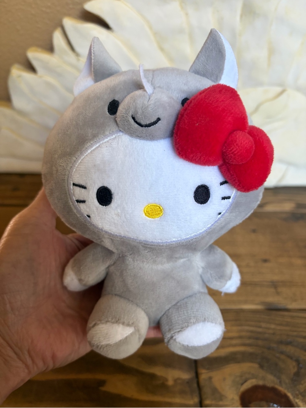 Hello Kitty Rhino 6 inch Plush NWOT